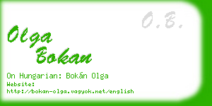 olga bokan business card